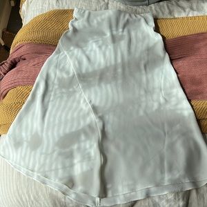 White Satin Midi Skirt